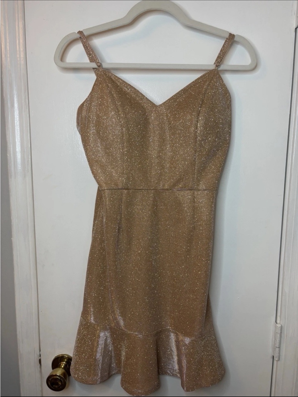 Sparkling Gold Sleeveless Fit-and-Flare Dress Midnight Doll size 9 Junior